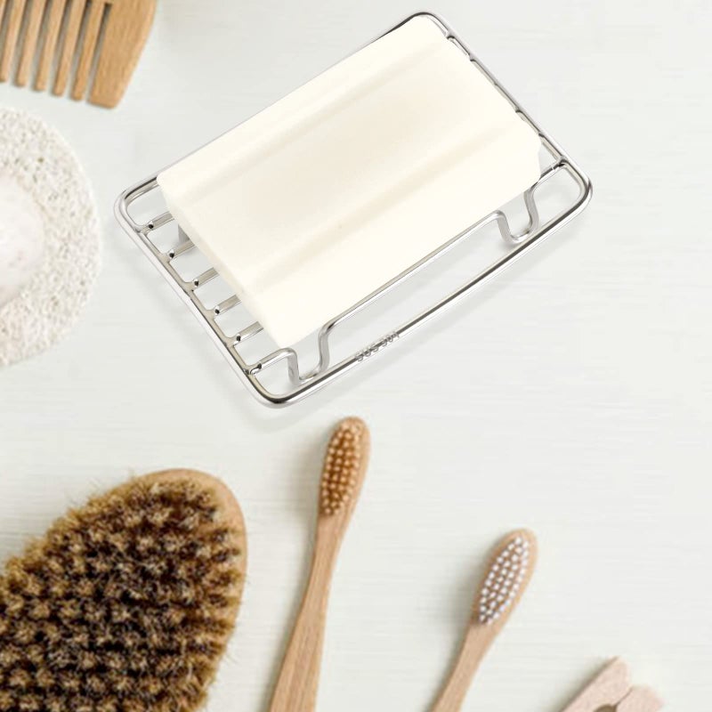 Tiilan Stainless Steel Wire Bar Soap Dish, Draining Sponge Holder, Countertop Soap Stand for Shower, Bathtub, Kitchen - Image 4